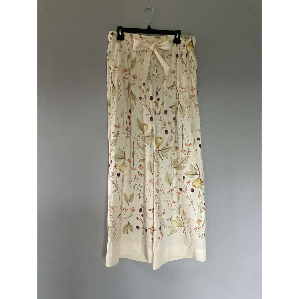 M H/M Botanical Wide Leg Pants Cottagecore Fairy Core Fall Whimsical (flaws)